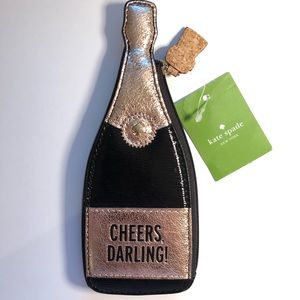 NWT Kate Spade champagne bottle change purse